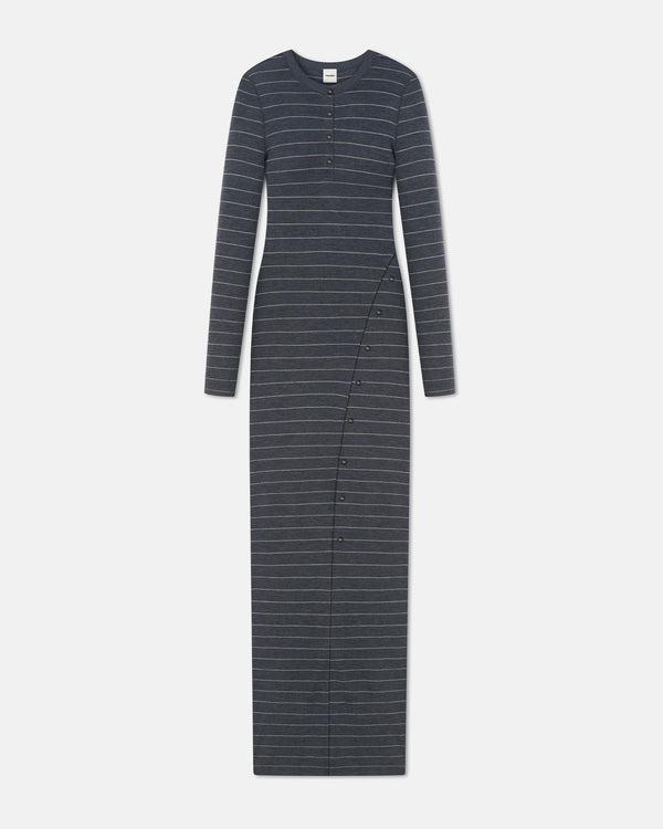 Nanushka Dakoa - Striped Terry Merino Maxi Dress - Grey Stripe