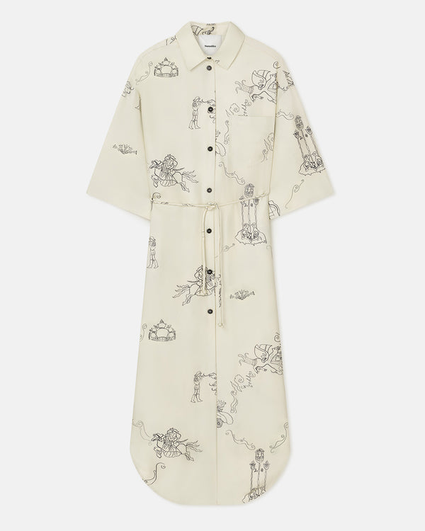 Nanushka Damala - Printed Silk Twill Shirt Dress - Folktale