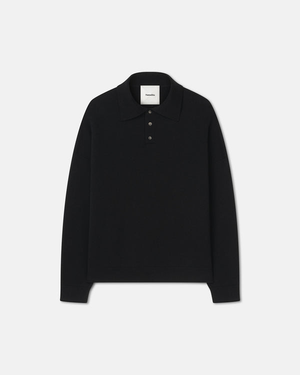 nanushka Elieke - Plush Cashmere Polo-Neck Sweater - Black