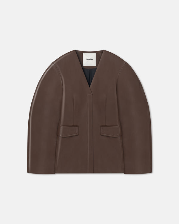 Nanushka Erina - Regenerated Leather Jacket - Chocolate