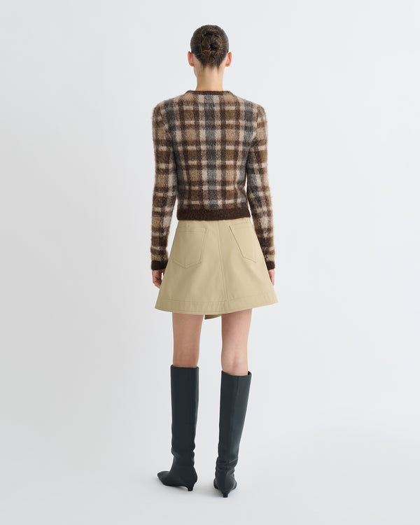 Nanushka Farica - Brushed Alpaca Sweater - Brown/Creme Check