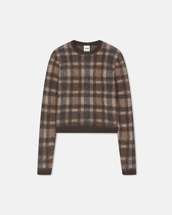 nanushka Farica - Brushed Alpaca Sweater - Brown/Creme Check