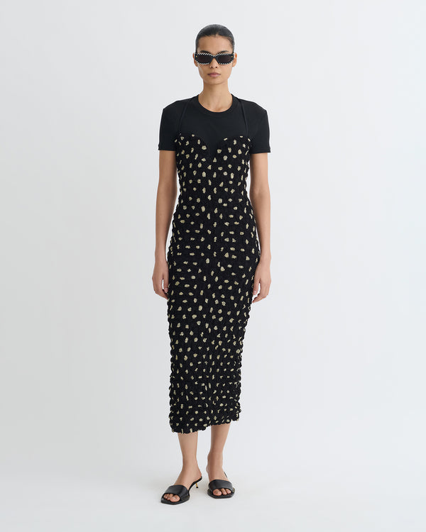 nanushka Haylen - Seersucker Tech Chiffon Midi Dress - Polka