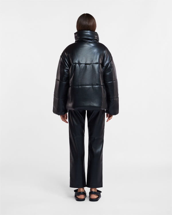 Nanushka Hide - Okobor™ Alt-Leather Puffer Jacket - Black