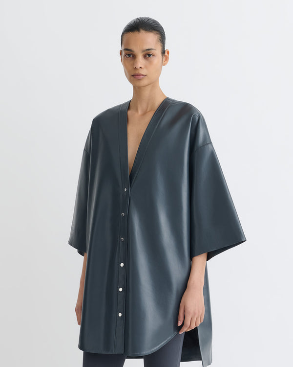 Nanushka Ingar - Okobor™ Alt-Leather Mini Dress - Steel Blue