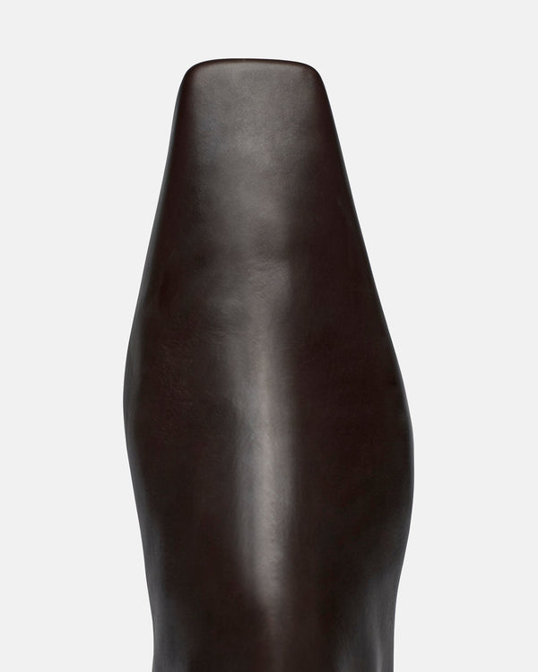 Nanushka Isla - Elongated Square Toe Boots - Dark Chocolate