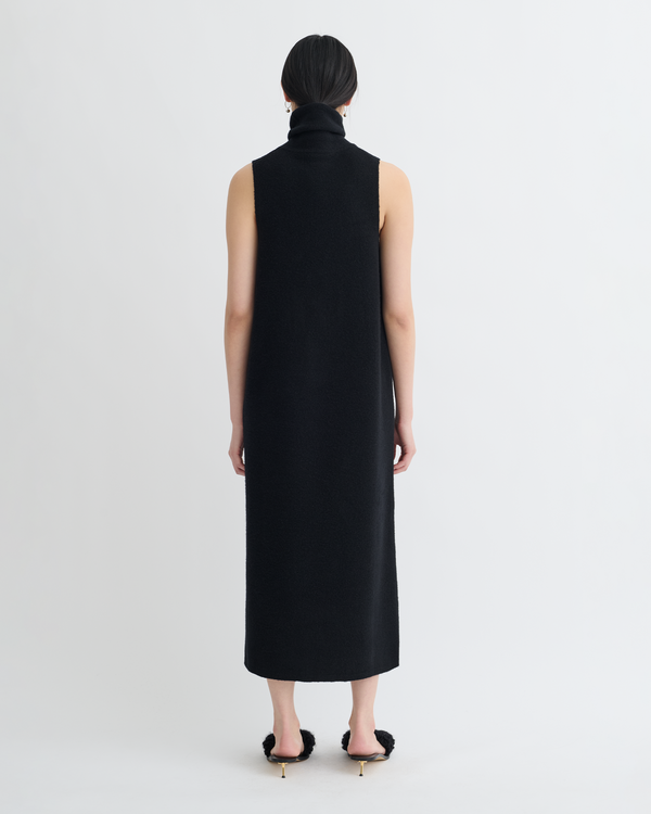 Nanushka Jessam - Merino Wool Turtleneck Dress - Black/Roses