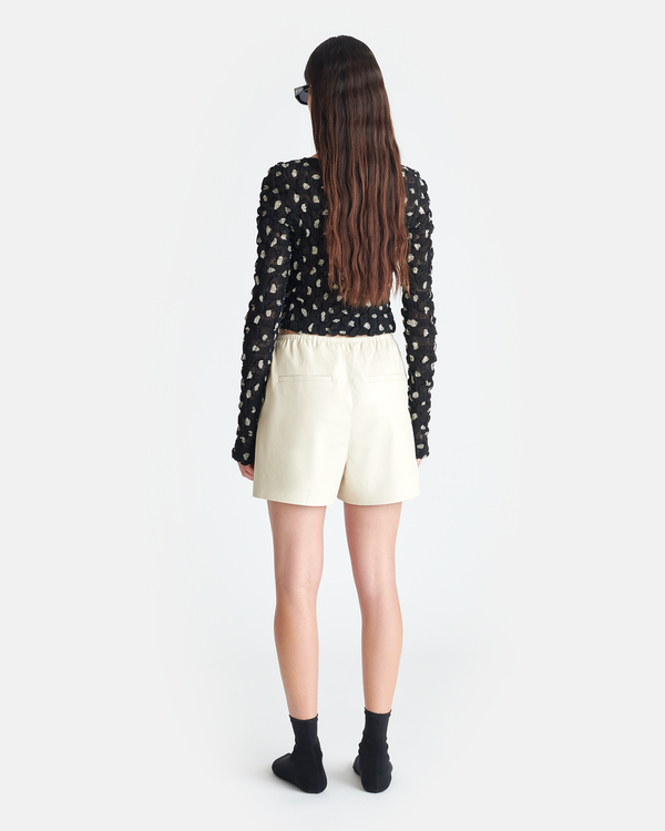 Nanushka Jylan - Cropped Seersucker Tech Chiffon Top - Polka