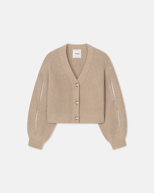 Nanushka Karolin - Cropped Cashmere-Blend Cardigan - Oatmeal