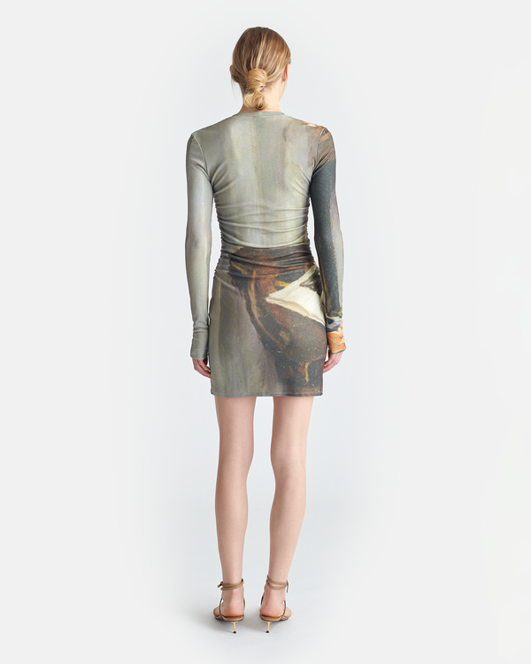 Nanushka Leida - Printed Mesh Jersey Mini Dress - Books