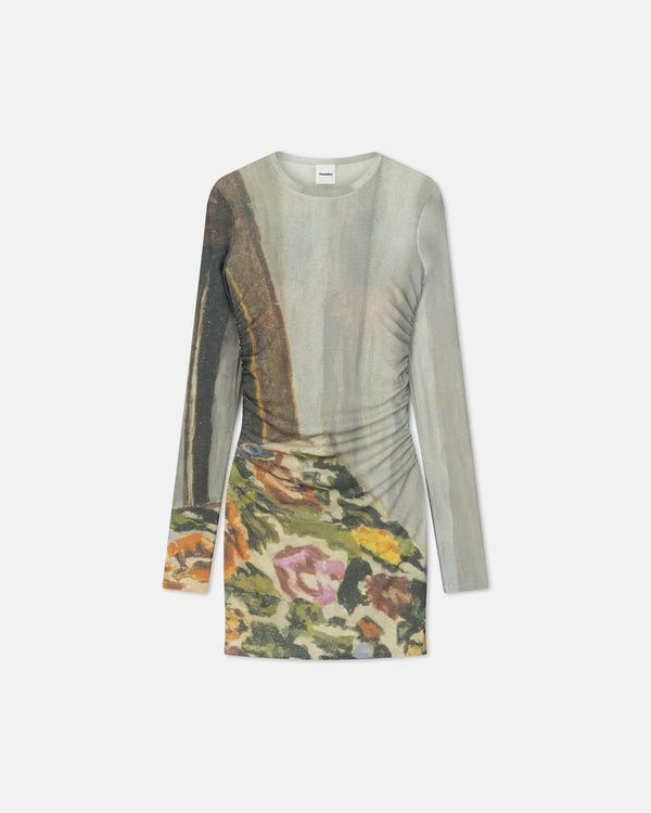 Nanushka Leida - Printed Mesh Jersey Mini Dress - Books