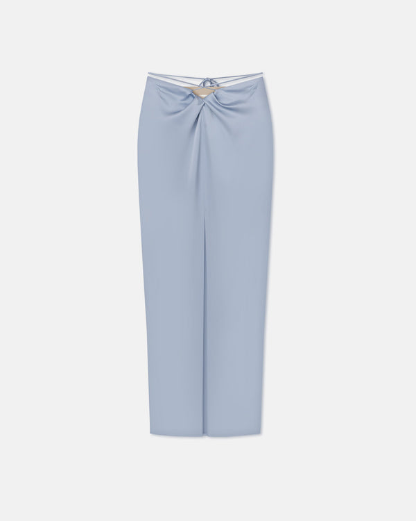 Nanushka Lianne - Draped Slip Satin Midi Skirt - Ice Blue