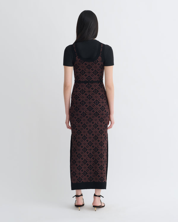 Nanushka Maves - Knitted Midi Dress - Symbol Tile Mahogany