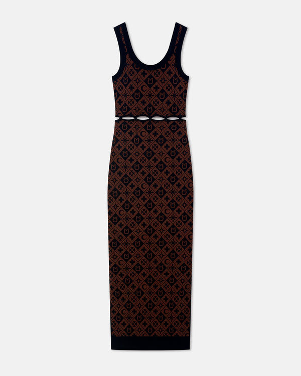Nanushka Maves - Knitted Midi Dress - Symbol Tile Mahogany
