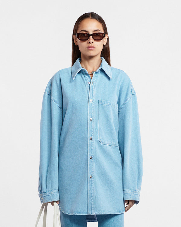 nanushka Aarna - Denim Shirt - Eco Light Wash