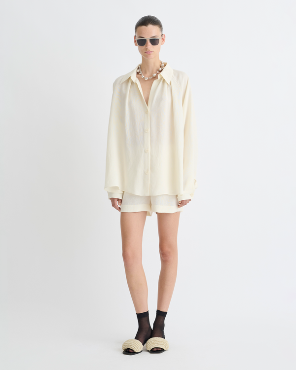 Nanushka Ada - Tech Linen Shirt - Creme