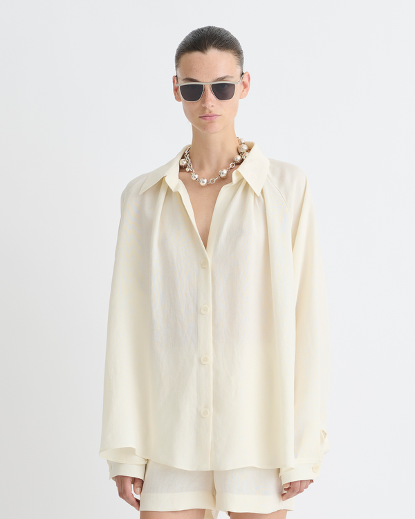 Nanushka Ada - Tech Linen Shirt - Creme