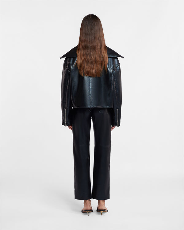 Nanushka Ado - Regenerated Leather Jacket - Black
