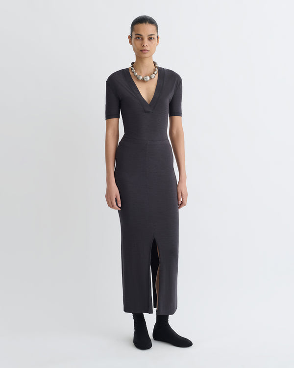 Nanushka Akka - Wool Jersey Henley Top - Grey