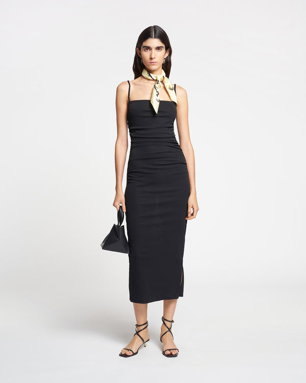 nanushka Alexa - Mesh Jersey Midi Dress - Black
