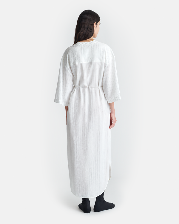 Nanushka Amneris - Striped Shirt Dress - White