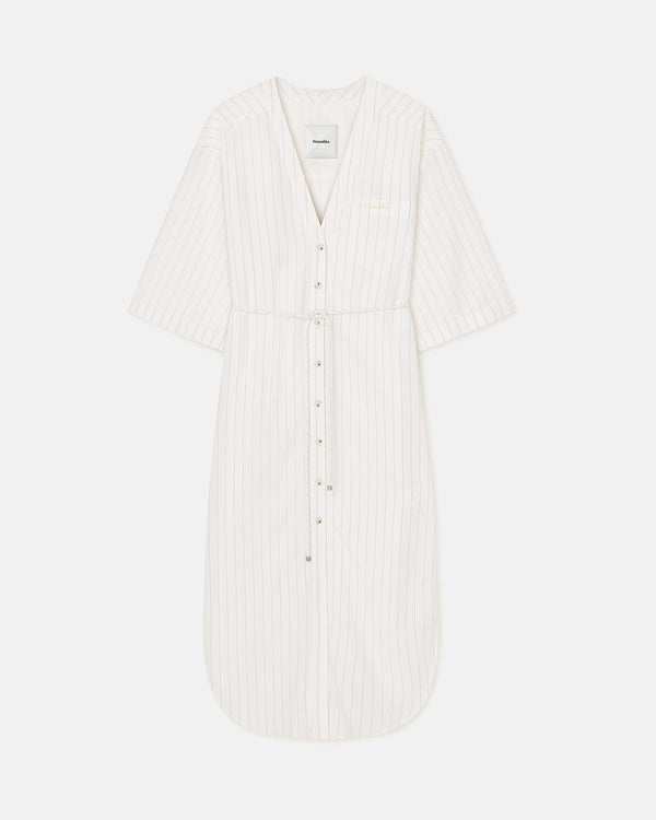 Nanushka Amneris - Striped Shirt Dress - White