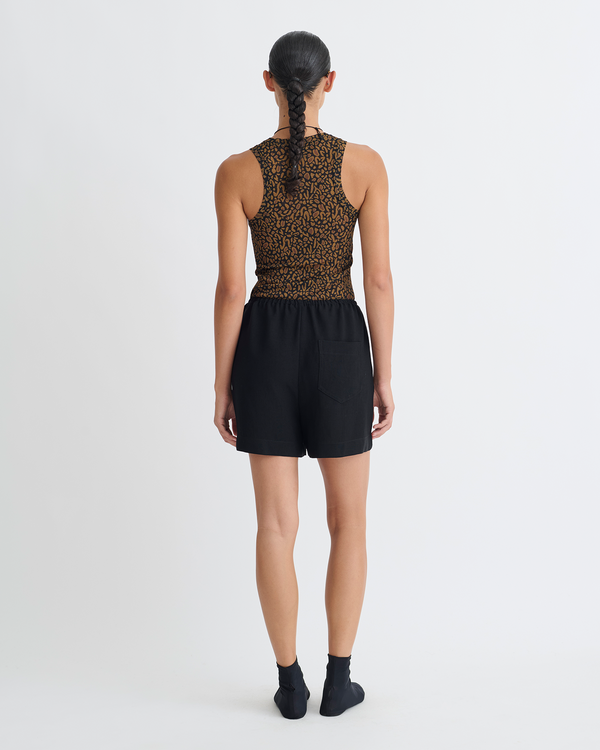 Nanushka Anneke - Mesh-Jersey Tank Top - Brown Ocelot