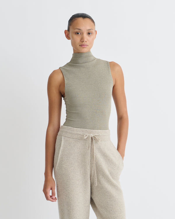 Nanushka Annyka - Mesh Jersey Sleeveless Top - Fog