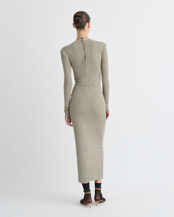 Nanushka Aponi - Mesh Jersey Dress - Fog