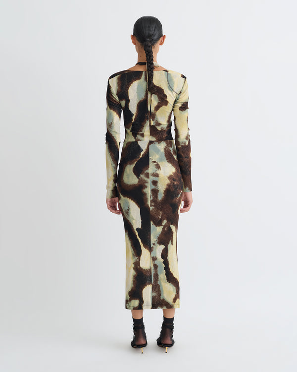 Nanushka Aponi - Mesh Jersey Dress - Watercolor Sage
