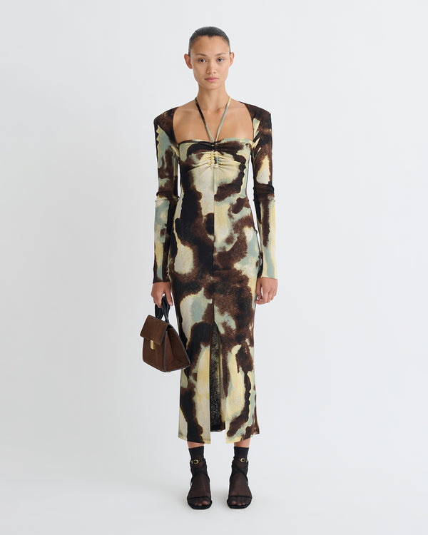 Nanushka Aponi - Mesh Jersey Dress - Watercolor Sage