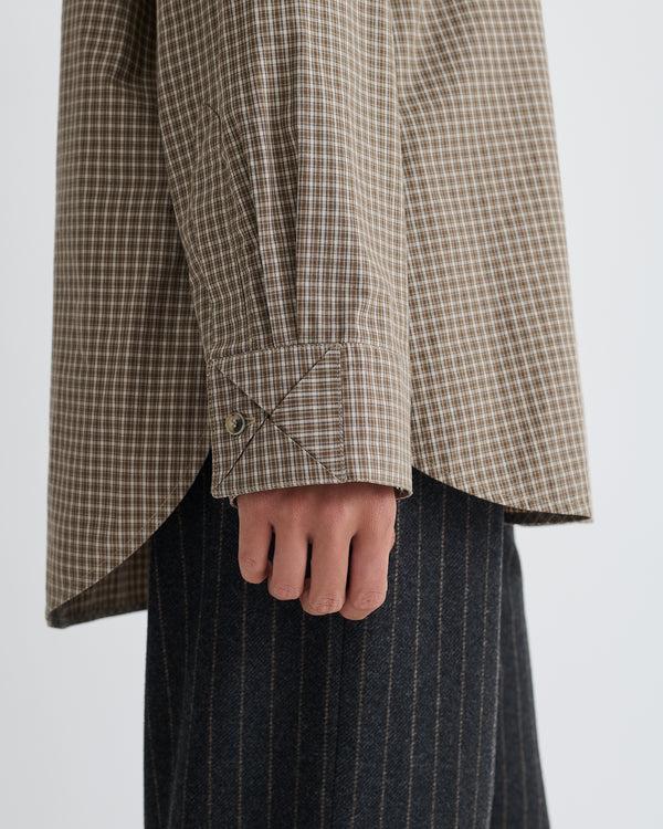 Nanushka Arleen - Checked Shirting Shirt - Brown/Creme