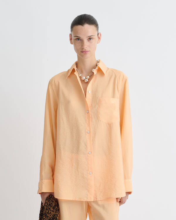 Nanushka Arleen - Crepe Organza Shirt - Apricot