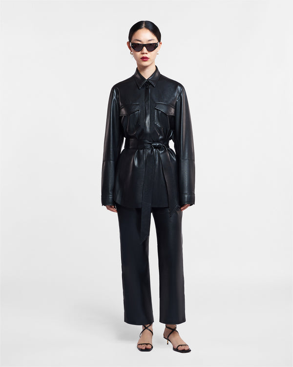 Nanushka Artha - Okobor™ Alt-Leather Shirt - Black