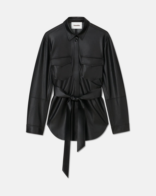 Nanushka Artha - Okobor™ Alt-Leather Shirt - Black