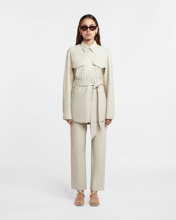 Nanushka Artha - Okobor™ Alt-Leather Shirt - Creme