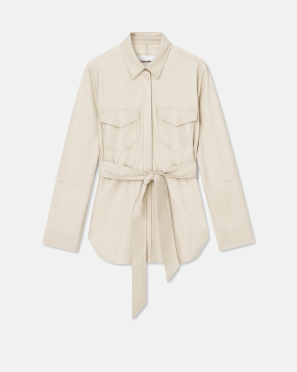 Nanushka Artha - Okobor™ Alt-Leather Shirt - Creme