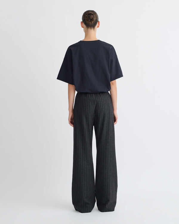 Nanushka Arvenn - Pinstripe Wool Pants - Black/Grey
