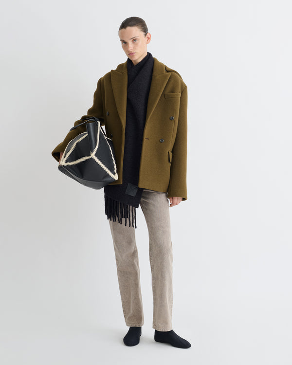 Nanushka Brione - Aged Felted Wool Blazer - Wood