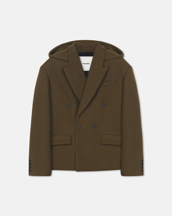 nanushka Brione - Aged Felted Wool Blazer - Wood