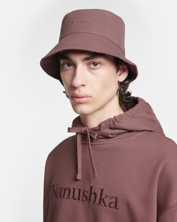 Nanushka Caran - Signature Logo Bucket Hat - Nutmeg