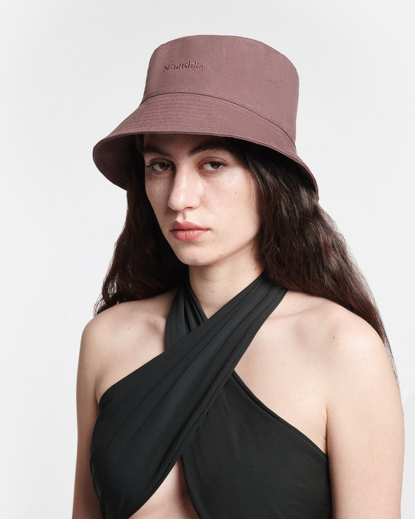 Nanushka Caran - Signature Logo Bucket Hat - Nutmeg