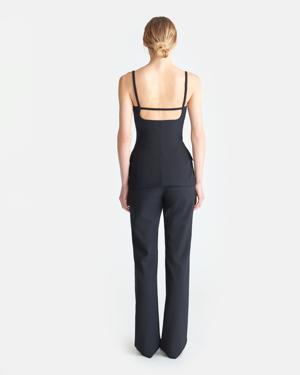 Nanushka Cinda - Open-Back Tailored Top - Black