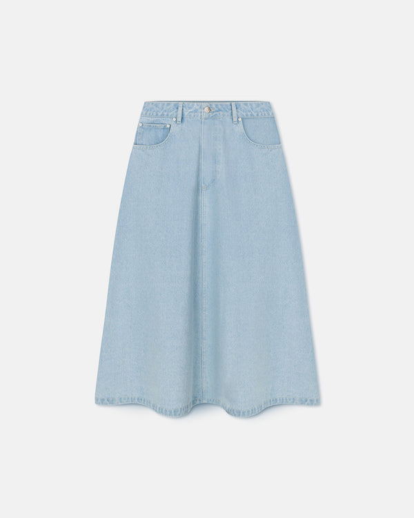 Nanushka Cintia - Denim Midi Skirt - Eco Bleach