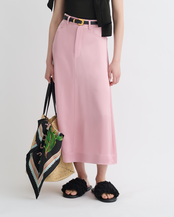 Nanushka Cintia - Slip Satin Midi Skirt - Pink
