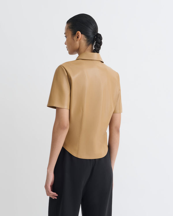 Nanushka Clare - Okobor™Alt-Leather Shirt - Oak