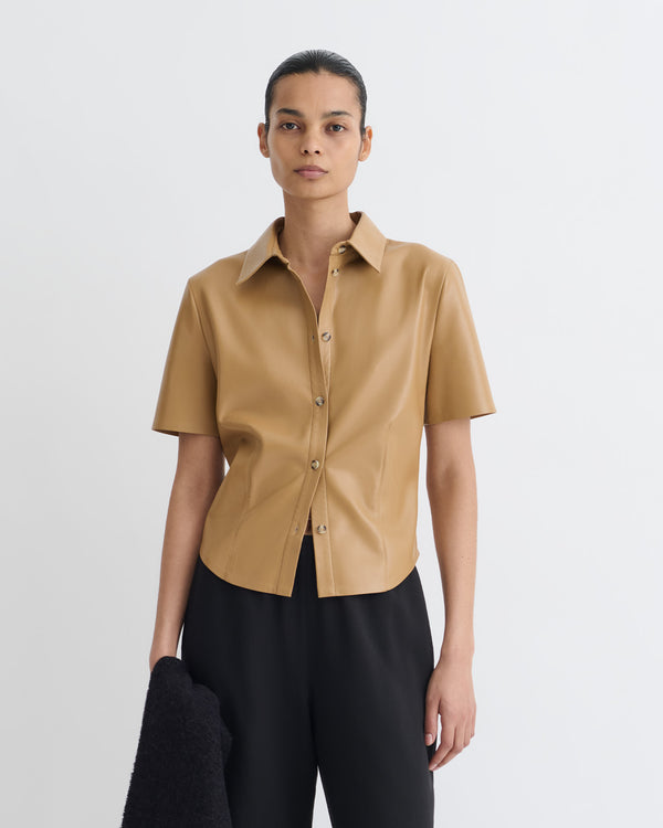 nanushka Clare - Okobor™Alt-Leather Shirt - Oak