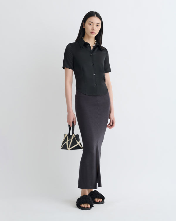 Nanushka Clare - Slip Satin Shirt - Black