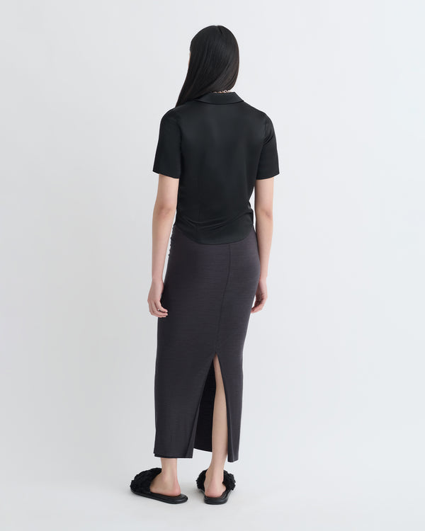 Nanushka Clare - Slip Satin Shirt - Black