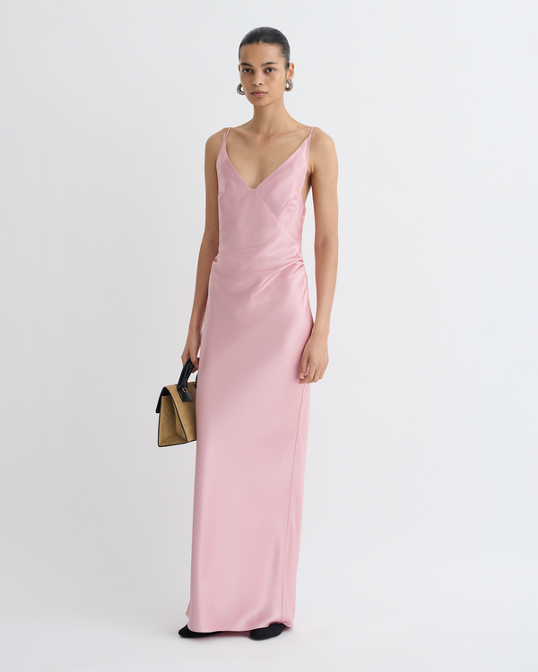 nanushka Coeus - Slip Satin Maxi Dress - Pink